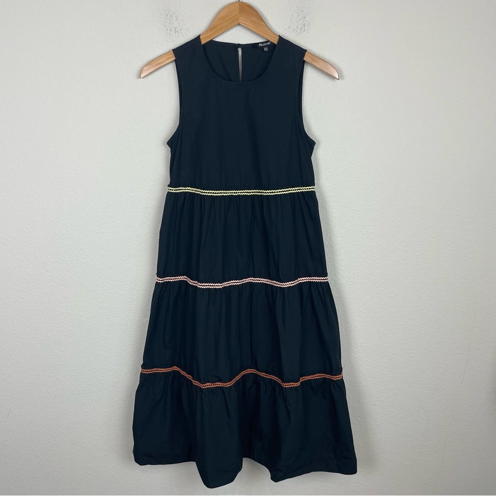 Madewell Black Sleeveless Ric Rac Cattail Maxi Dress XXSP